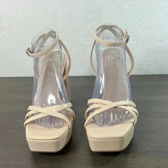 Bp Jaymes Cream Block Heel Platform Sandals Size 11M - Picture 8 of 14